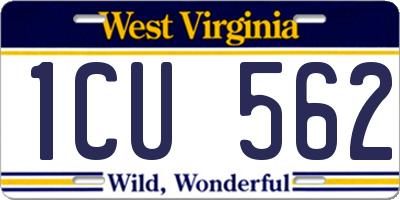 WV license plate 1CU562