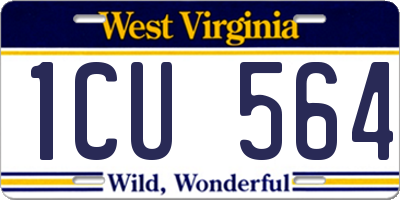 WV license plate 1CU564