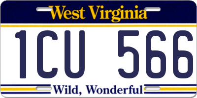 WV license plate 1CU566