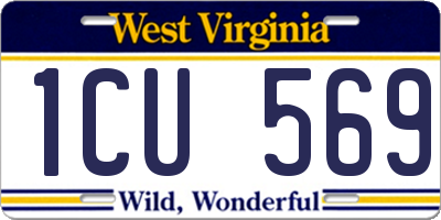 WV license plate 1CU569