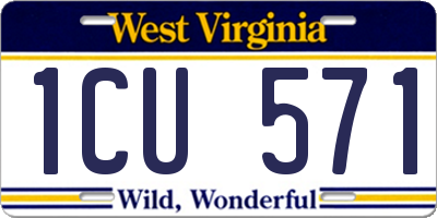 WV license plate 1CU571