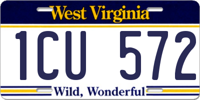 WV license plate 1CU572