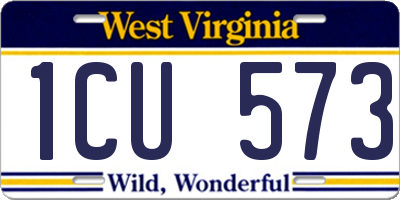 WV license plate 1CU573