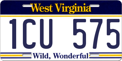 WV license plate 1CU575