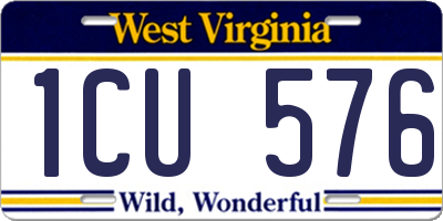 WV license plate 1CU576