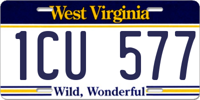WV license plate 1CU577