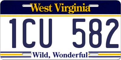 WV license plate 1CU582