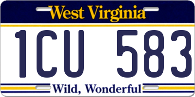 WV license plate 1CU583