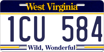 WV license plate 1CU584