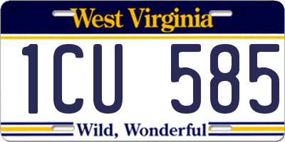 WV license plate 1CU585