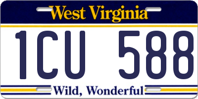 WV license plate 1CU588