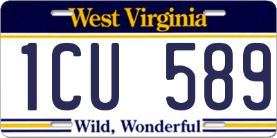 WV license plate 1CU589