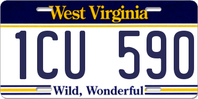 WV license plate 1CU590