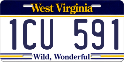 WV license plate 1CU591