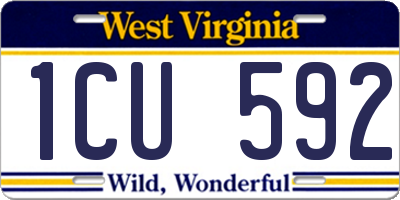 WV license plate 1CU592