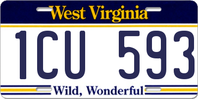 WV license plate 1CU593
