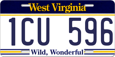 WV license plate 1CU596