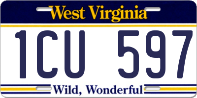 WV license plate 1CU597