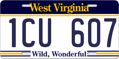 WV license plate 1CU607