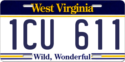 WV license plate 1CU611