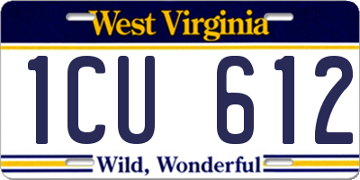 WV license plate 1CU612