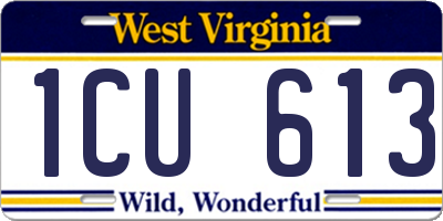 WV license plate 1CU613