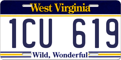 WV license plate 1CU619