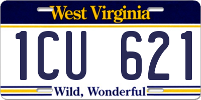 WV license plate 1CU621