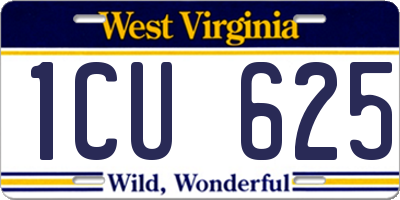 WV license plate 1CU625