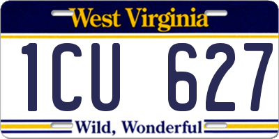 WV license plate 1CU627