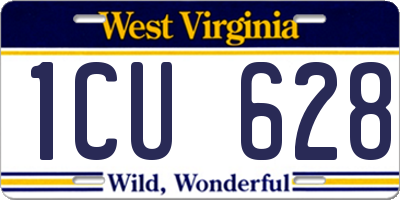 WV license plate 1CU628