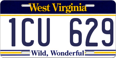 WV license plate 1CU629
