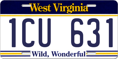 WV license plate 1CU631