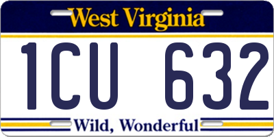 WV license plate 1CU632