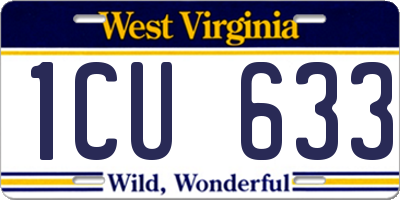 WV license plate 1CU633