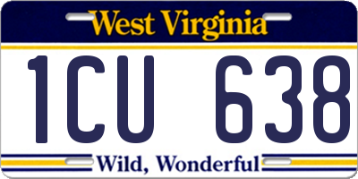 WV license plate 1CU638