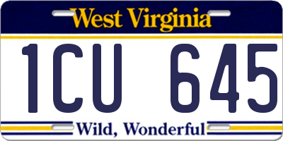 WV license plate 1CU645