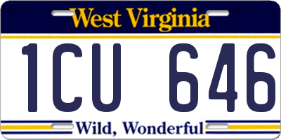 WV license plate 1CU646