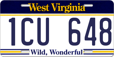 WV license plate 1CU648