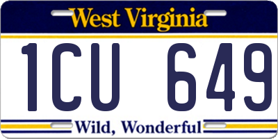 WV license plate 1CU649