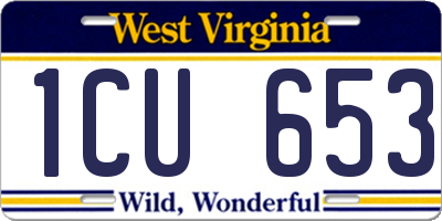 WV license plate 1CU653