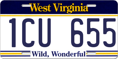 WV license plate 1CU655