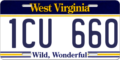 WV license plate 1CU660