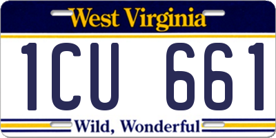 WV license plate 1CU661