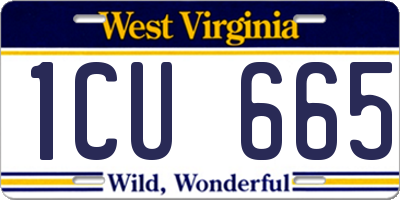 WV license plate 1CU665