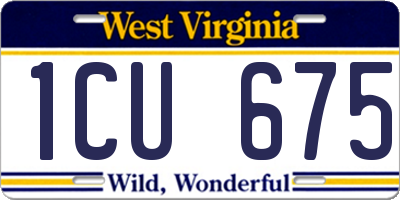 WV license plate 1CU675