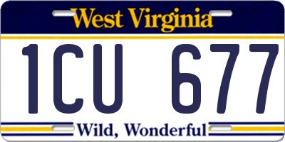 WV license plate 1CU677