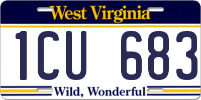 WV license plate 1CU683