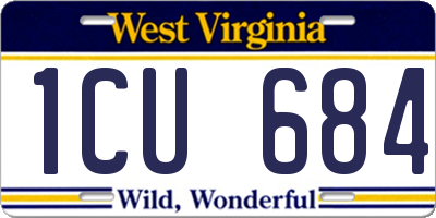 WV license plate 1CU684