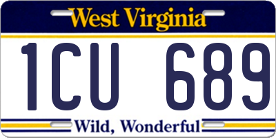 WV license plate 1CU689